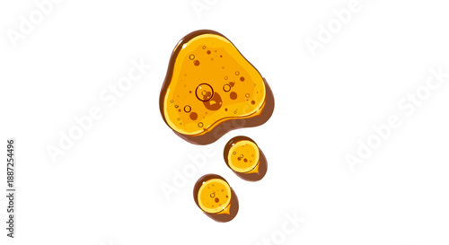 An illustration of a large yellow amoeba with smaller amoebas, depicted in a simple style on a plain background from a straightforward viewpoint.