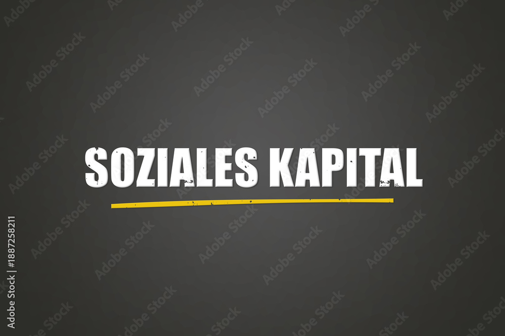 Obraz premium soziales Kapital (social capital) - A blackboard with white text.
