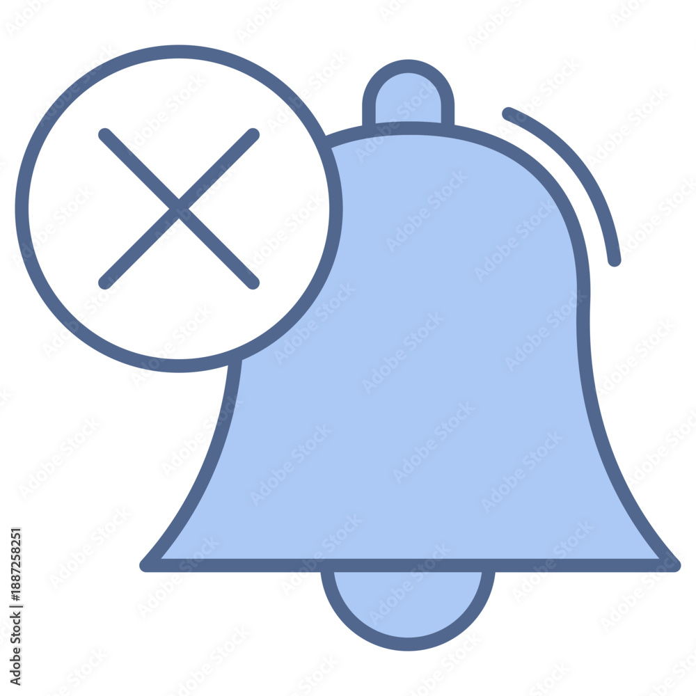 Obraz premium Notifications Off Blue Icon