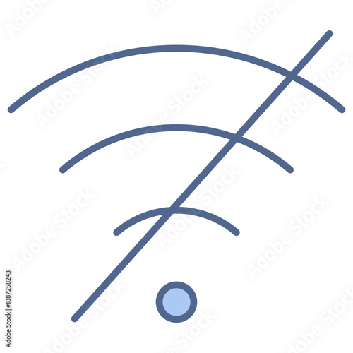 No Wifi Blue Icon
