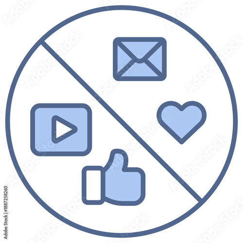 Social Media Break Blue Icon