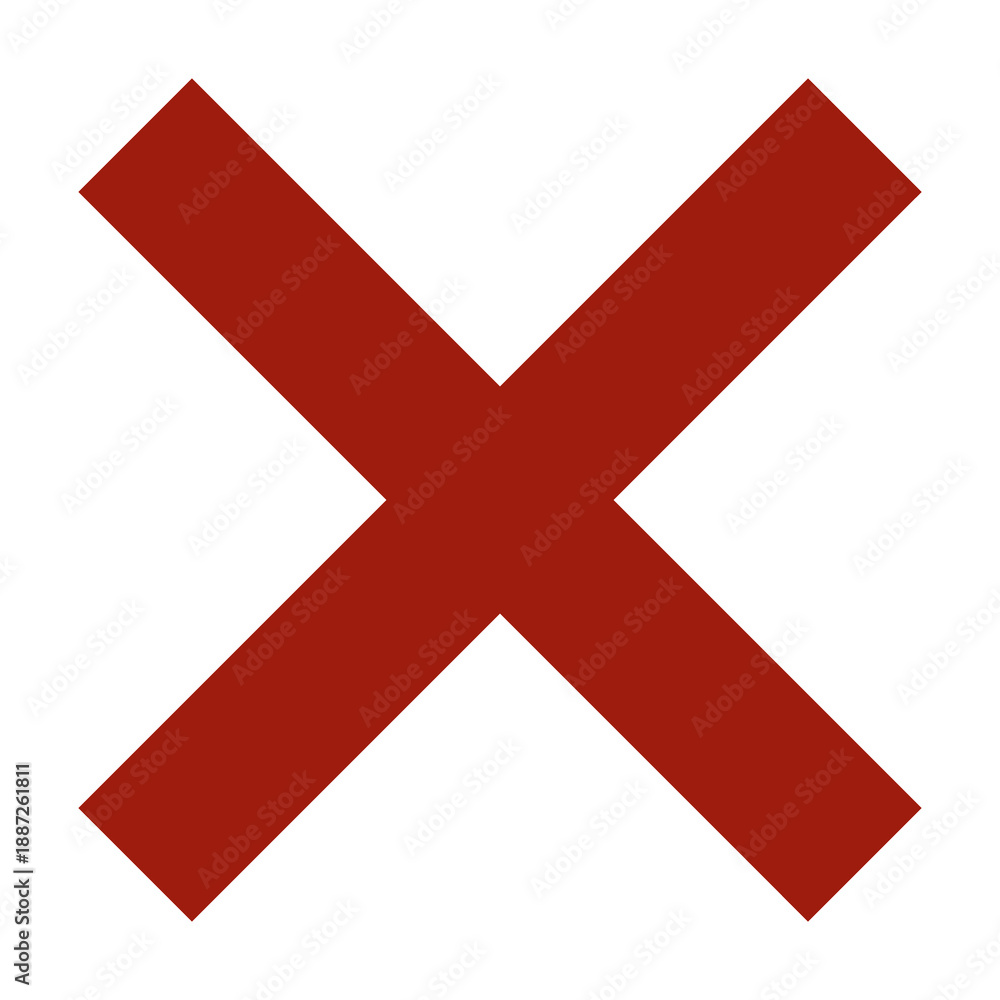 Fototapeta premium Red Cross Sign. Red Cross Mark, No, Delete Icon. Stop Sign, Cancel Symbol. 