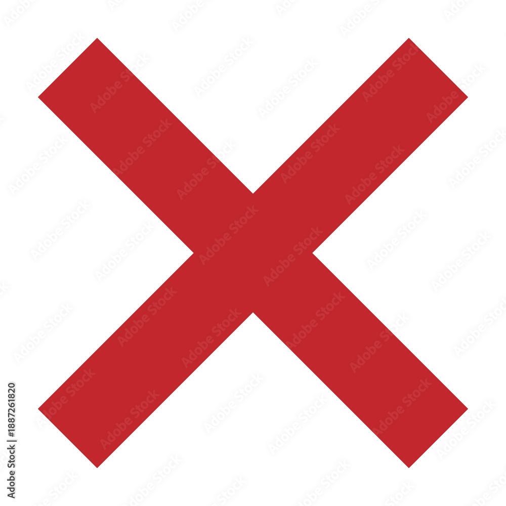 Obraz premium Red Cross Sign. Red Cross Mark, No, Delete Icon. Stop Sign, Cancel Symbol. 