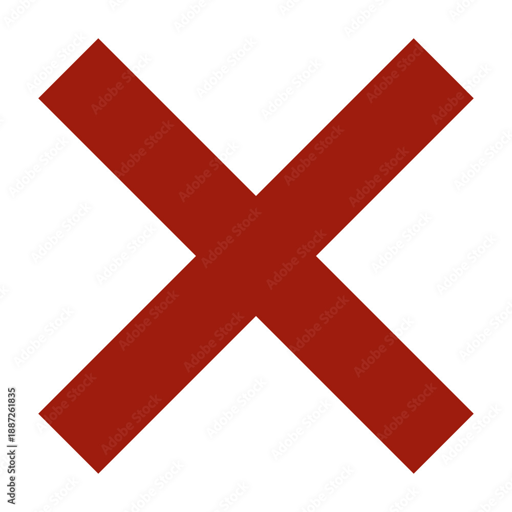 Fototapeta premium Red Cross Sign. Red Cross Mark, No, Delete Icon. Stop Sign, Cancel Symbol. 