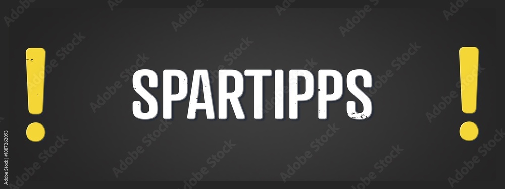 Fototapeta premium Spartipps (Saving tips) - A blackboard illustration with white text.