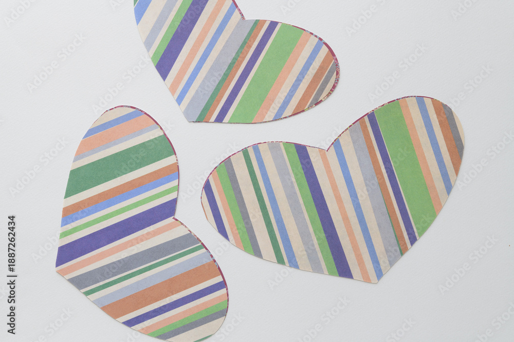 Obraz premium striped paper hearts