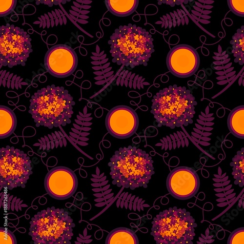 Floral seamless flowers pattern for wrapping paper and fabrics and kids clothes and spring party textiles and linens