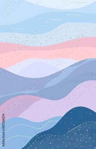 Serene Pastel Landscape: A tranquil landscape painting displays a harmonious interplay of soft, pastel hues, evoking a sense of calm and serenity.