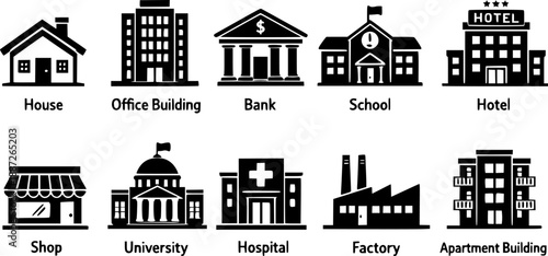 Real estate icon set. featuring property, house, home, key, rent, sale, mortgage, smart home, blueprint, building, location and more. Perfect for real estate apps, websites, and marketing.