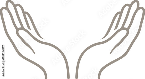 Upward palms gesturing in a symbol of surrender or presentation