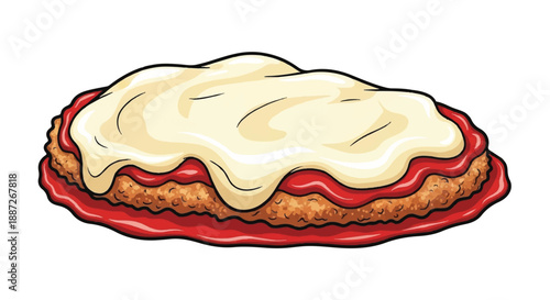 Italian Style Chicken Parmigiana with Melted Cheese and Tomato Sauce