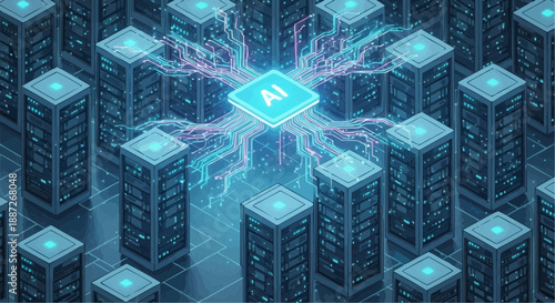 Artificial intelligence network connecting servers in data center
