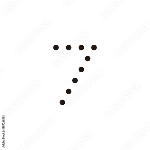 Number 7 circles geometric symbol simple logo vector
