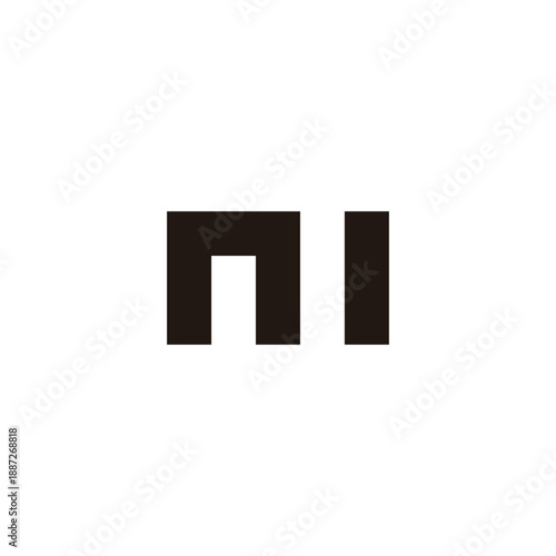 Letter n and m stripe geometric symbol simple logo vector