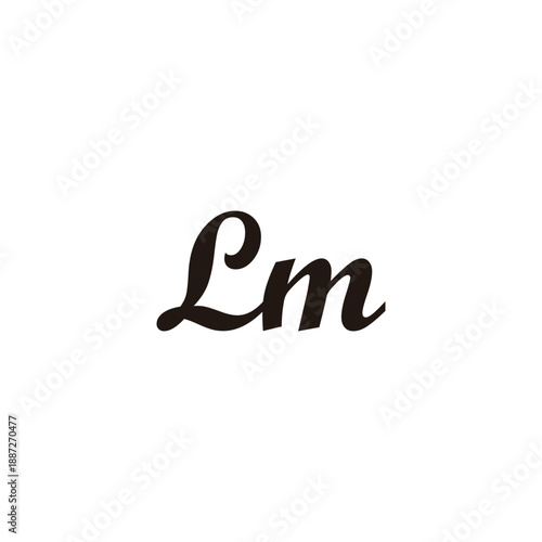 Letter Lm connect geometric symbol simple logo vector