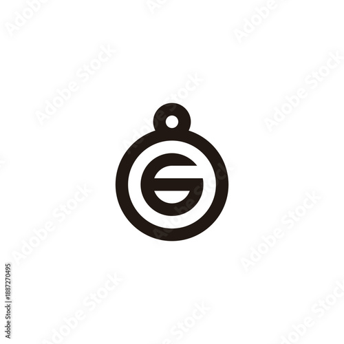 Number 6 in 8, circle geometric symbol simple logo vector