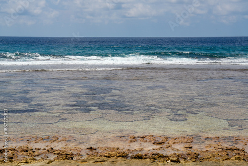 Wallpaper Mural Explore shallow waters and coral formations in Fuvahmulah, Maldives during a sunny day by the ocean Torontodigital.ca