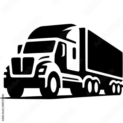 Semi Truck Icon Vector