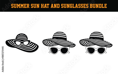 Summer sun hat and sunglasses bundle for protection and fashion  three stylish accessories for outdoor activities
