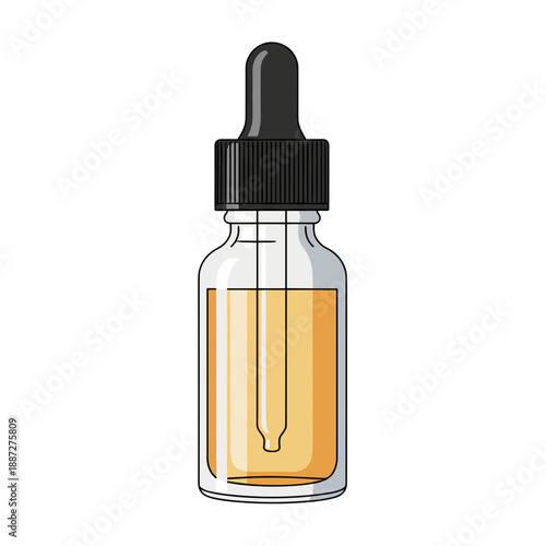 oil in a bottle in minimalist style  