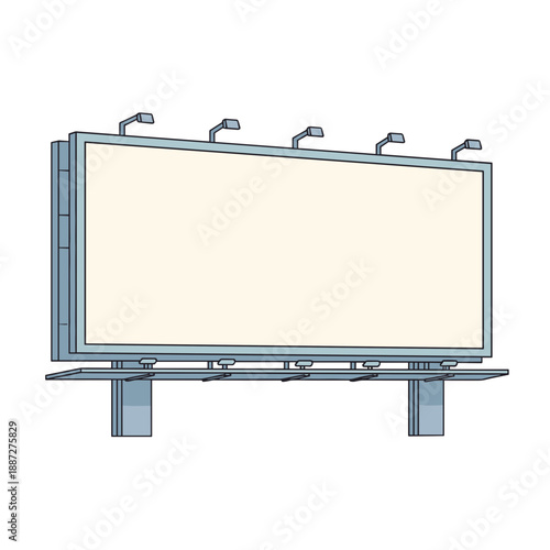 Blank outdoor billboard with lights for advertising display  