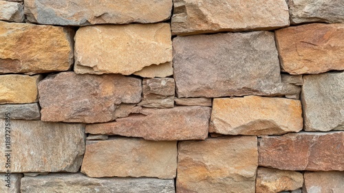 A Close Up of a Rough Hewn Stone Wall Highlighting Its Natural Texture and Earthy Tones