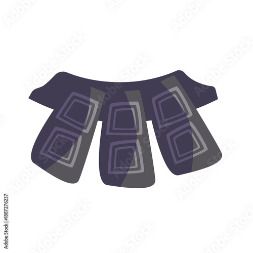 Kendo waist protector vector illustration, kendo waist guard icon vector, kendo lower body protector clip art, kendo hip guard vector image
