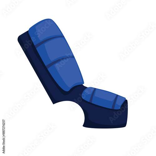 Martial arts shin guards vector icon illustration, martial arts leg protection pads vector image, combat sport kicking sparring training gear. Martial arts equipment for kickboxing, muaythai, taekwond