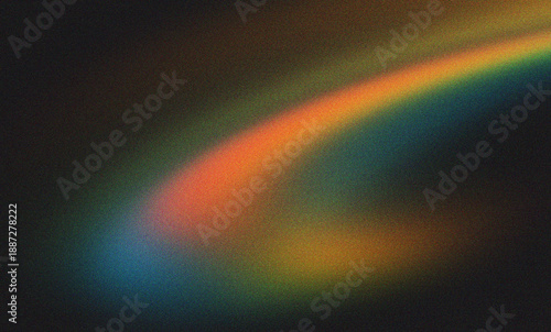 Vibrant multicolor grainy gradient background with rainbow light leak, retro film distortion and abstract colorful noise texture.