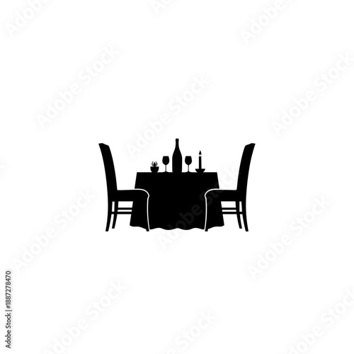 Dining Table with Wine and Chairs.