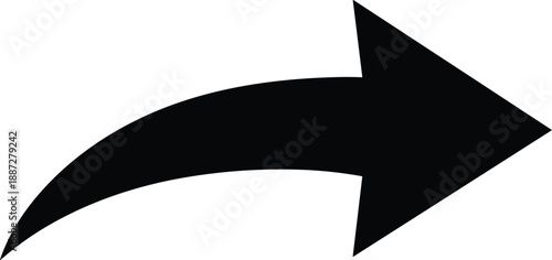 A large black arrow pointing to the right, isolated on a simple background, viewed from a straightforward perspective