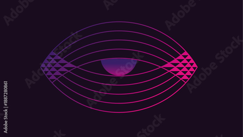 oval eye line art with gradient color. For wallpaper, background, poster, and template vector.