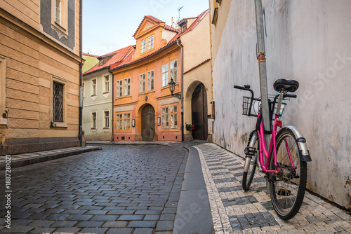 Photography street view of prague city, czech republic