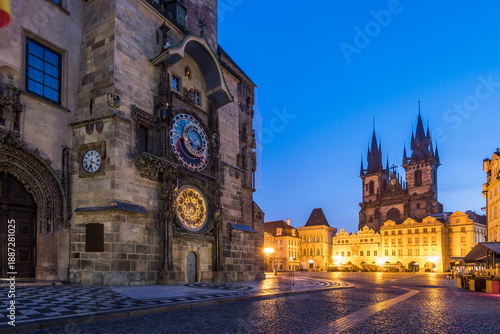 Photography views of astronomical clock at prague, czech republic