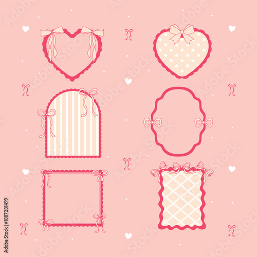 love frame romantic heart border illustration