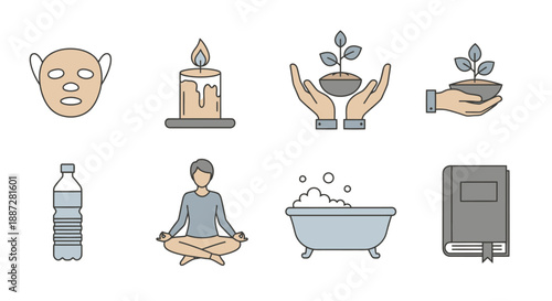 Spa and Wellness Icons Set
