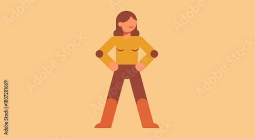 Confident young woman standing with hands on hips
