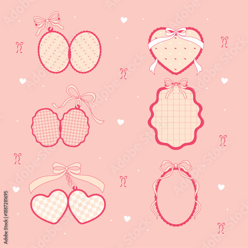 love frame romantic heart border illustration