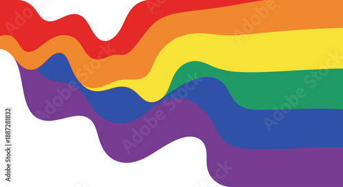 Rainbow Waves on White