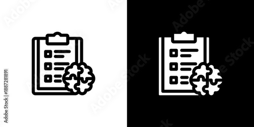 Psychology concept with flat Black White Background Vector illustration.