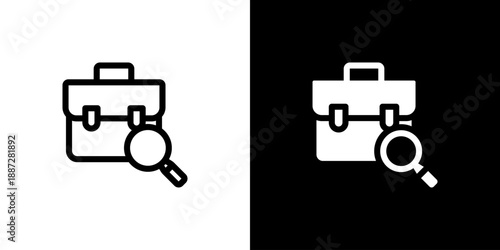Job Search concept with flat Black White Background Vector illustration.