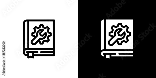 Guide icon concept with flat Black White Background. Vector illustration.