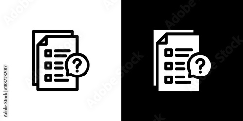 Instructions icon concept with flat Black White Background. Vector illustration.