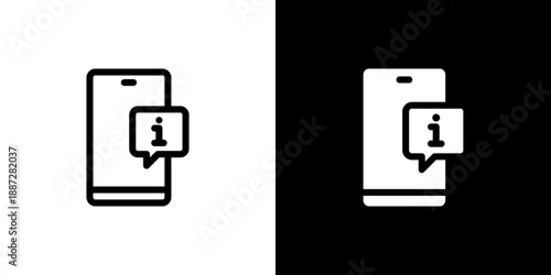Information icon concept with flat Black White Background. Vector illustration.