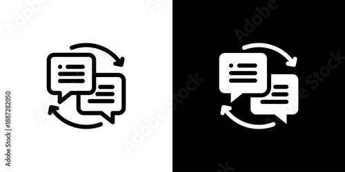 Feedback icon concept with flat Black White Background. Vector illustration.