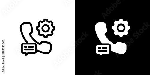 Setting icon concept with flat Black White Background. Vector illustration.