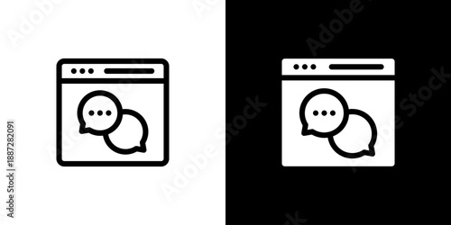 Forum icon concept with flat Black White Background. Vector illustration.