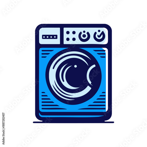 Washing Machine Home Appliance Flat Vector Icon