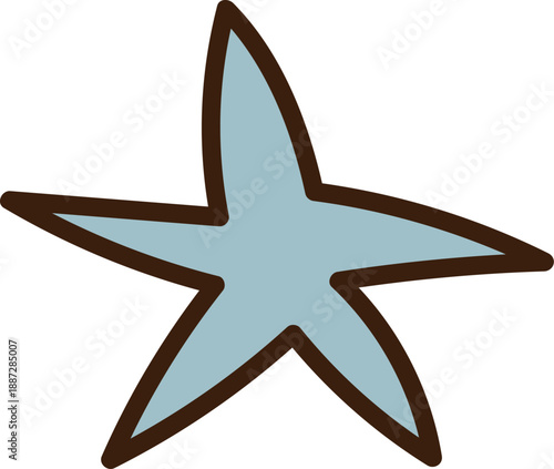 Starfish Groovy Outline Cartoon