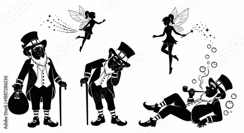 Enchanting Leprechaun and Fairy Silhouettes for St. Patrick's Day Magic and Folklore